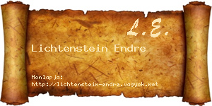Lichtenstein Endre névjegykártya